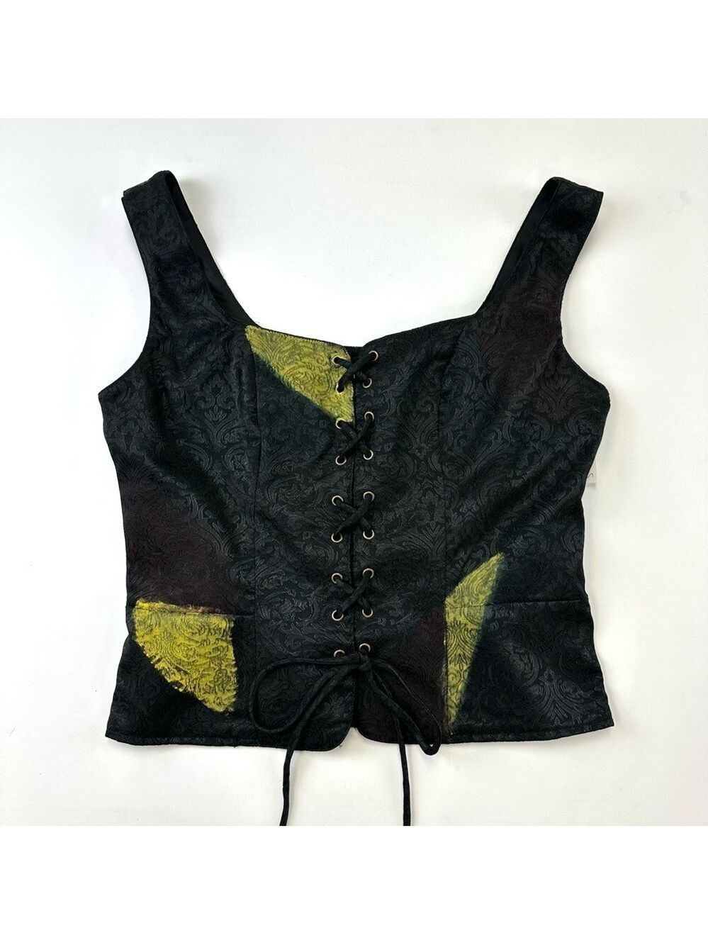 Scarlet Darkness jacquard corset vest Small lace up Goth Whimsigoth Renaissance